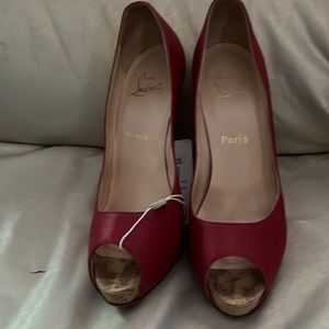 Authentic Red Linen Sz39 Christian Louboutin